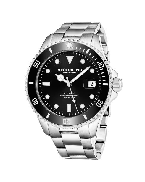 Montre Homme en Acier Automatique Aquadiver argenté/noir