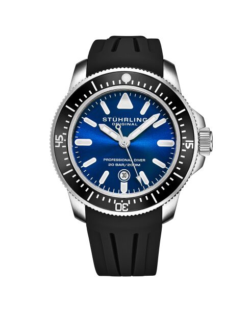 Montre Homme en Silicone Quartz Aquadiver noire