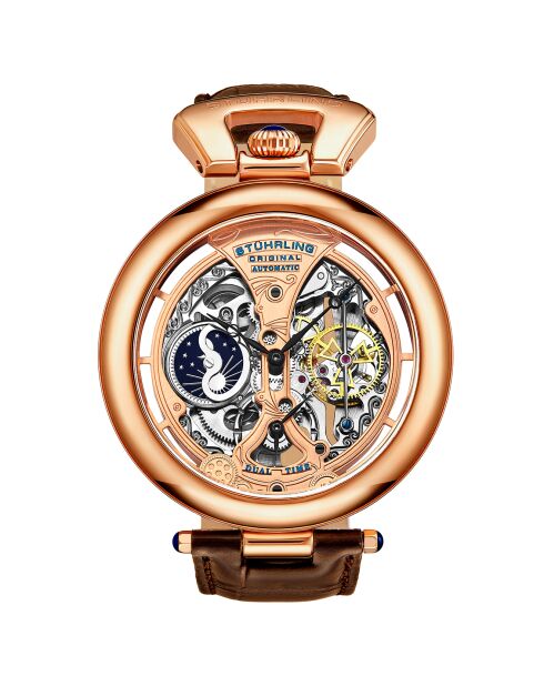 Montre Homme Automatique  Legacy en Cuir marron/rose