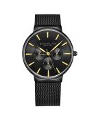 Montre Homme en Acier Quartz Multi-fonctions Monaco noire