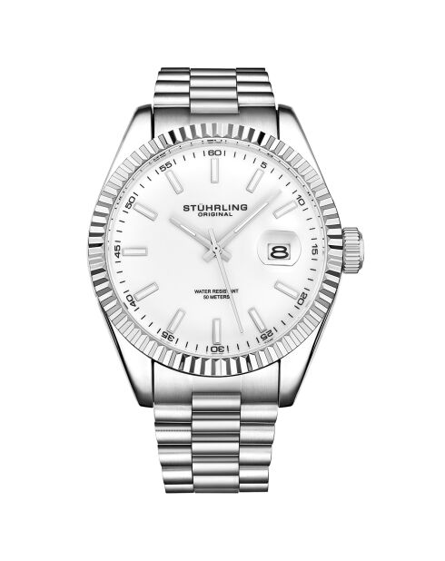 Silver Steel Symphony Quartz Herrenuhr