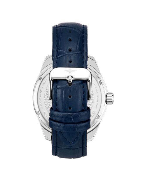 Montre Homme en Cuir Quartz Symphony bleue