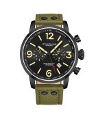 Montre Homme en Cuir Quartz Chronographe Aviator verte