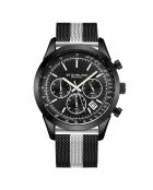 Montre Homme en Acier Quartz Chronographe Monaco argenté/noir