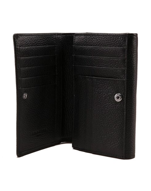 Portefeuille en Cuir Paris noir - 14,7x11,8 cm
