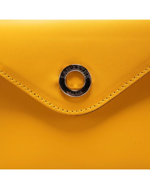 Pochette Glamour en Cuir jaune - 22x14x1 cm