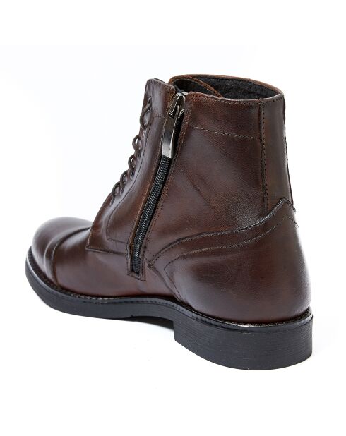 Boots en Cuir Daniella marron foncé