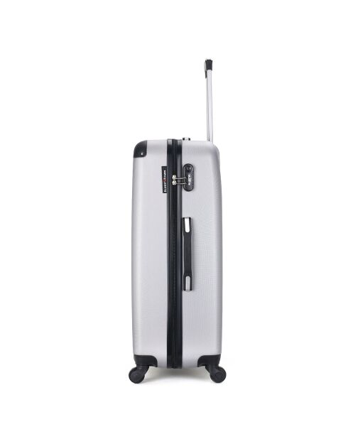 Valise Moyen Séjour 4 roues simples Opéra 65 cm argentée