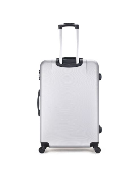 Valise Moyen Séjour 4 roues simples Opéra 65 cm argentée