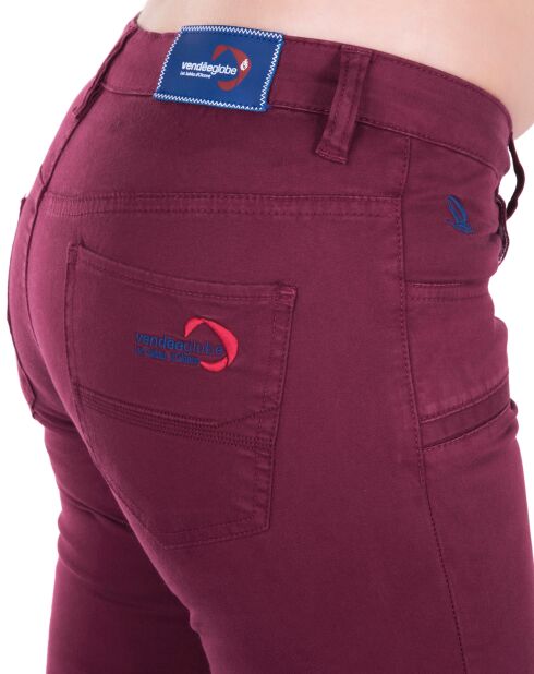 Pantalon slim bordeaux