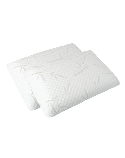 2 Oreillers à mémoire de forme blancs - 40x60 cm