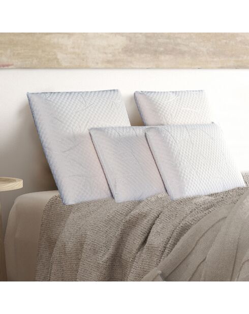 4 Oreillers à mémoire de forme MDF blancs - 60x60 cm
