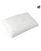 2 Oreillers à mémoire de forme blancs - 40x60 cm