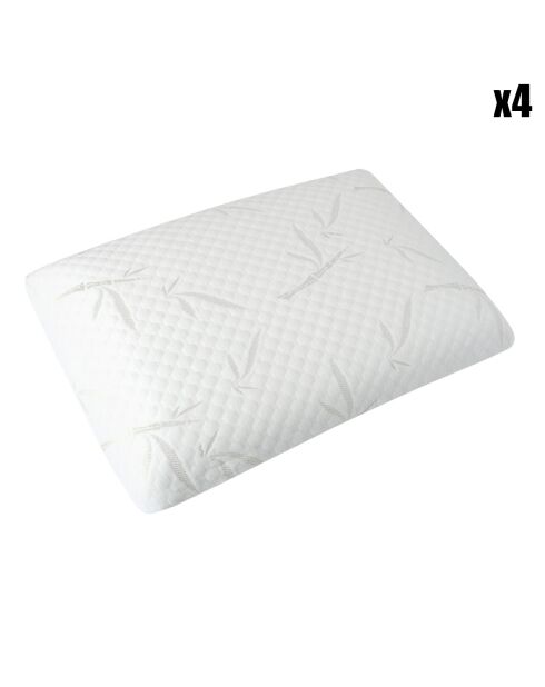 4 weiße Memory-Kissen aus MDF, 40 x 60 cm