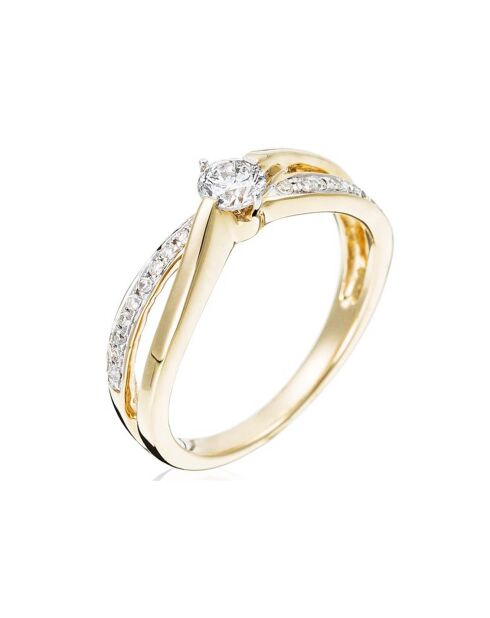 Pretty Solitaire Diamantring 0,27 Karat Gelbgold