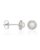 Boucles d'oreilles Perles Enchantées Diamant 0.14 ct or blanc