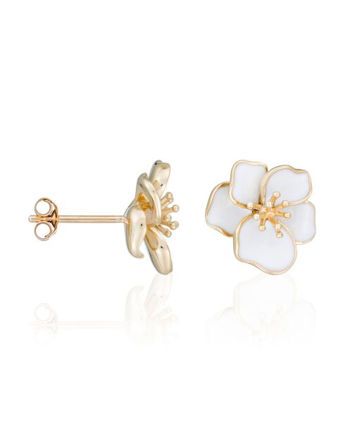 Boucles d'oreilles Orchidée or jaune