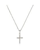 Pendentif Croix du Bonheur Diamants 0.064 ct or blanc