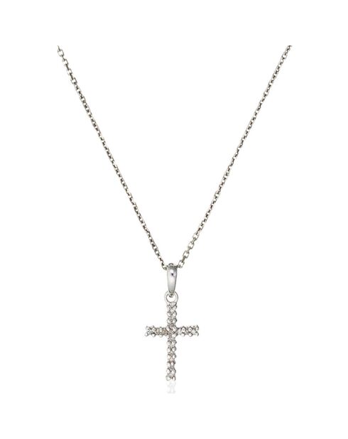 Ciondolo con diamante Croce della Felicità in oro bianco 0,064 ct