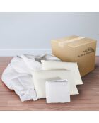 Pack 4 pièces 1 Couette + 2 Oreillers + 1 Protège-matelas blanc - 140x190 cm