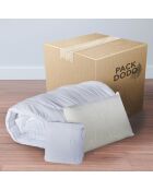 Pack  2 Oreillers + Protège-Matelas + Couette blanc - 90x190 cm