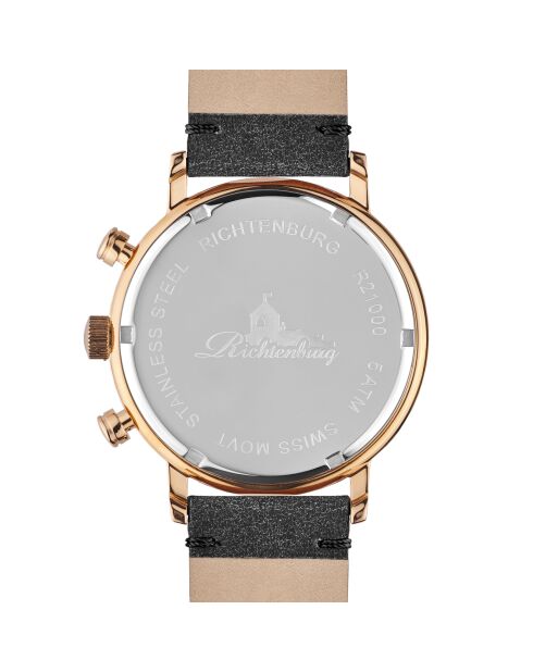 Montre Homme en Cuir Burbank noire