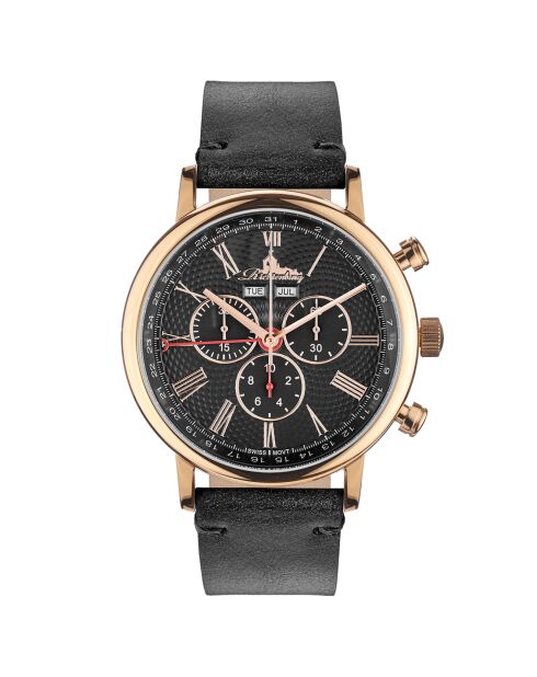 Montre Homme en Cuir Burbank noire