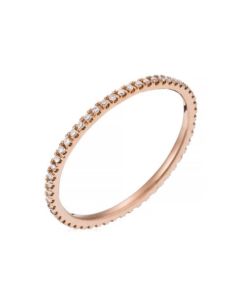 Bague Belle Alliance Tour Complet Diamants 0.16 ct or rose