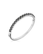 Bague Alliance Sobriété Diamants Noirs 0.14 ct or blanc