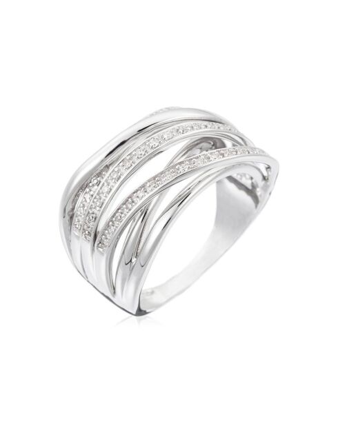 Bague Méli-Mélo Scintillant Diamants 0.12 ct or blanc