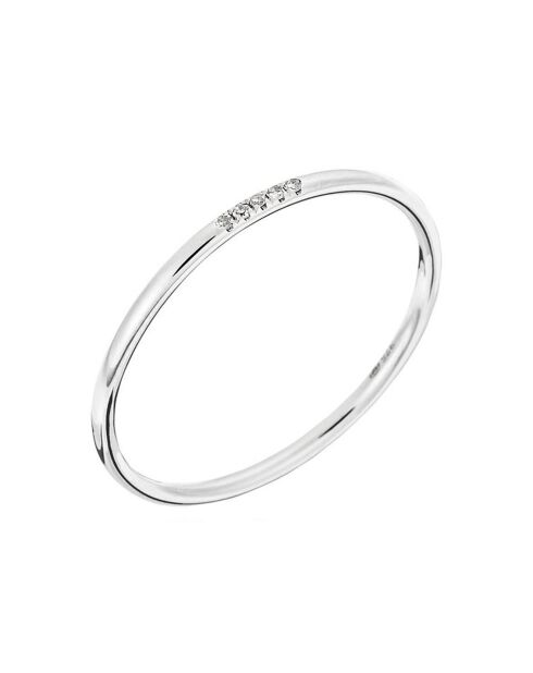 Bague Alliance Humilité Diamants 0.02 ct or blanc