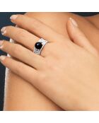 Bague en Argent Perle d'Eau Douce Ronde noire