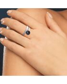 Bague en Argent Perle d'Eau Douce Ronde noire