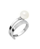 Bague en Argent Perle d'Eau Douce Ronde blanche naturelle