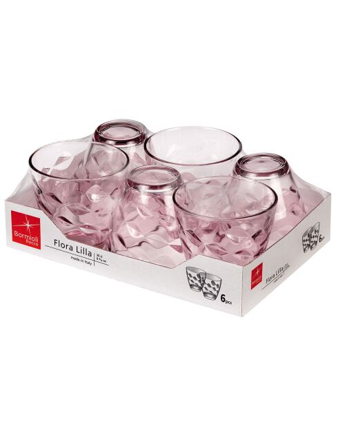 6 Verres Flora transparents - 25 cl
