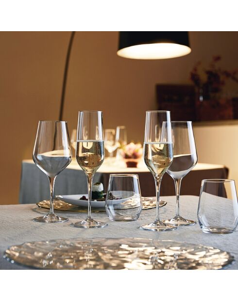 6 Verres à vin Electra transparents - 35 cl