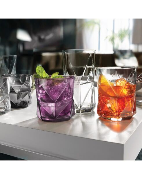 Service à whisky Cassiop transparent - 7 pièces
