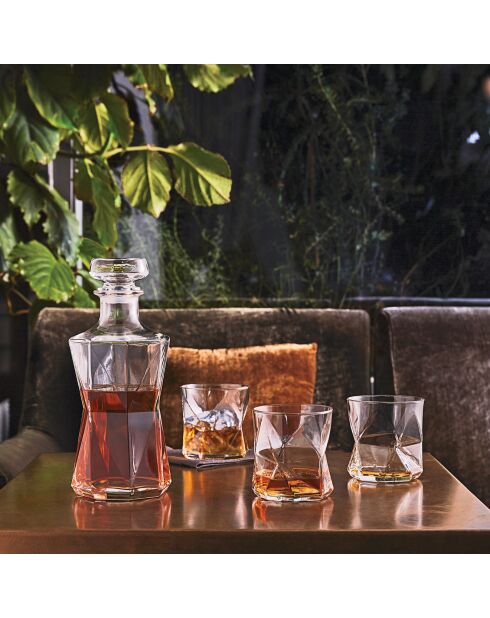 Service à whisky Cassiop transparent - 7 pièces