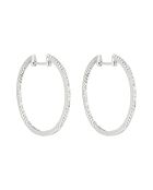 Boucles d'Oreilles Créoles Diamants 0.25 ct or blanc