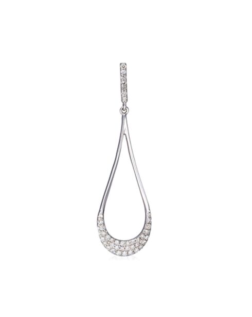 Boucles d'oreilles Gouttes d'amour précieuse Diamants 0.29 ct or blanc