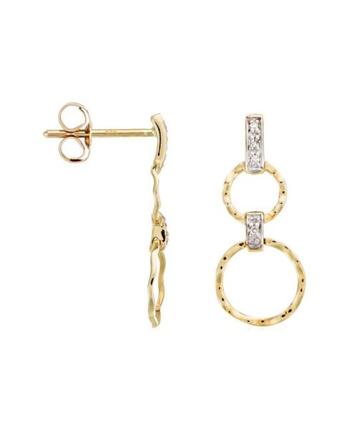 Boucles d'oreilles Gold circles Diamants 0.03 ct or jaune