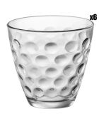 6 Verres à eau Dots transparents - 25 cl