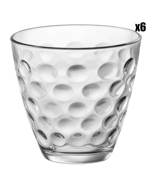 6 Verres à eau Dots transparents - 25 cl