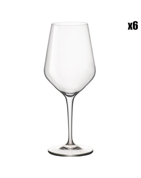 6 Verres à vin Electra transparents - 35 cl