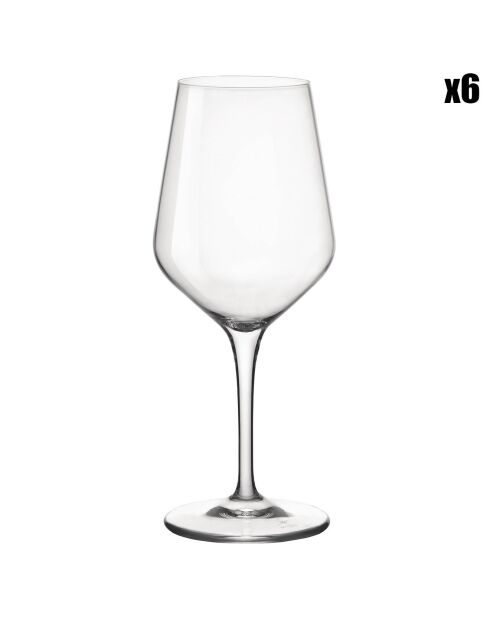 6 Verres à vin Electra transparents - 44 cl