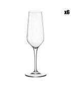 6 Flûtes à champagne Electra transparentes - 23 cl