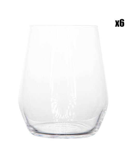 6 Verres à eau Electra transparents - 38 cl