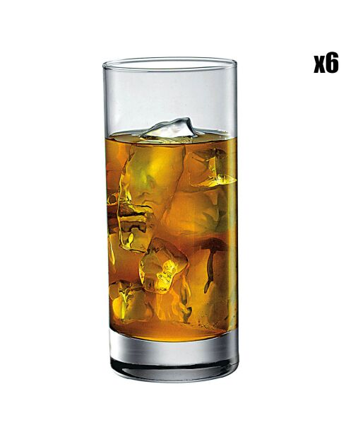 6 transparente Gina Longdrinkgläser - 28 cl