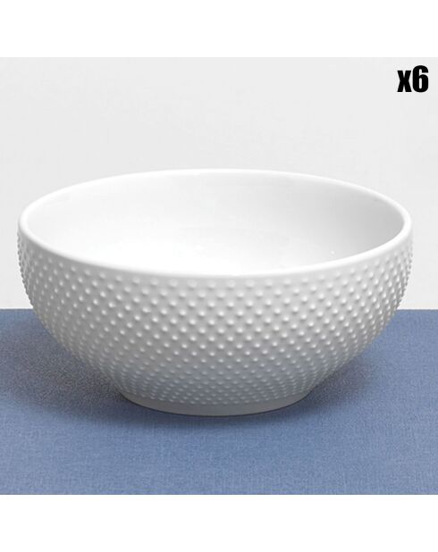 6 Bols Serenity en Porcelaine blancs - 64.6 cl