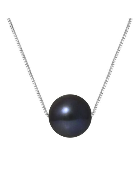 Collier Or Blanc Perle d'Eau Douce noire